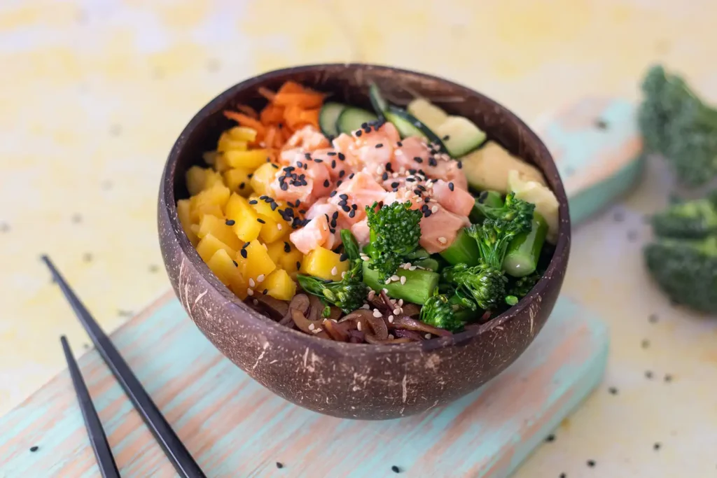 Salmon and Bimi® Baby Broccoli Poke Bowl