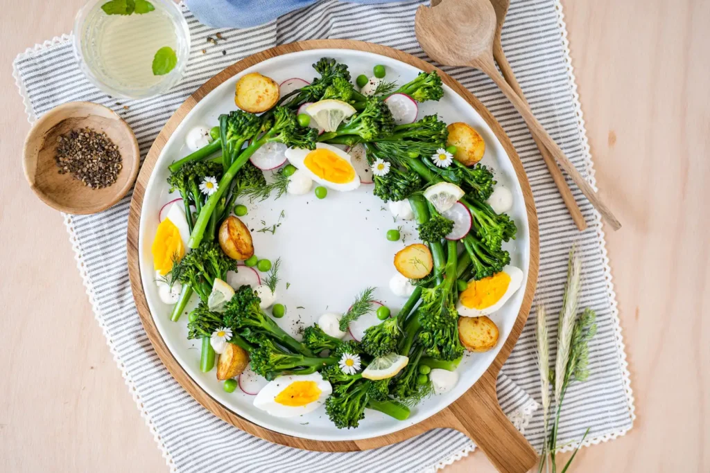Spring Snack Wreath with Bimi® Baby Broccoli