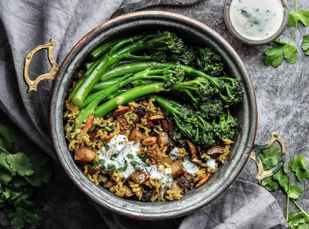 Whole Grain Almond Rice with Bimi® Baby Broccoli