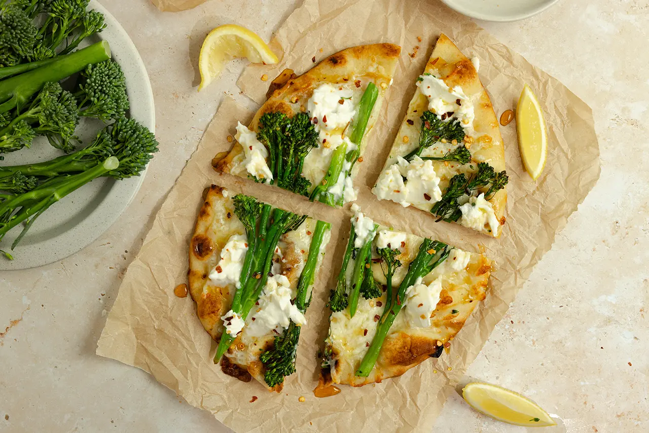 Bimi® Baby Broccoli Naan Pizzas | Bimi® Baby Broccoli | Broccoli But Better
