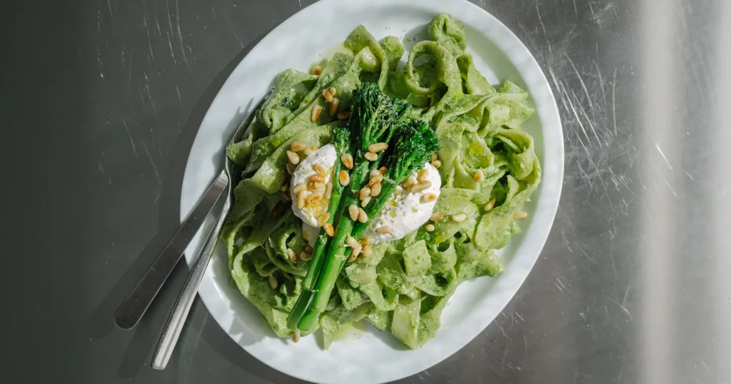 Spring Pasta with Bimi® Baby Broccoli Sauce & Burrata
