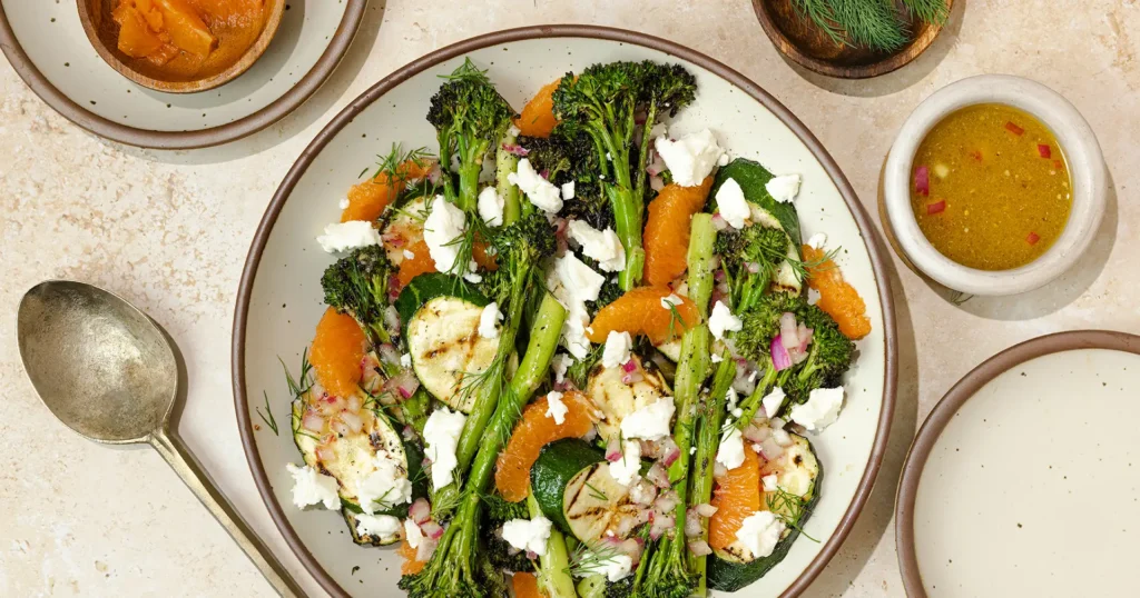 Grilled Bimi® Baby Broccoli Veggie Salad